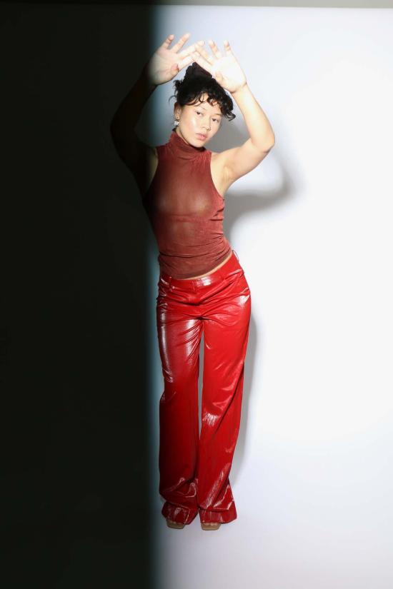  프리스카베라 스트레이트 팬츠 크림슨 레인웨어 팬츠 레드 - PRISCAVERA