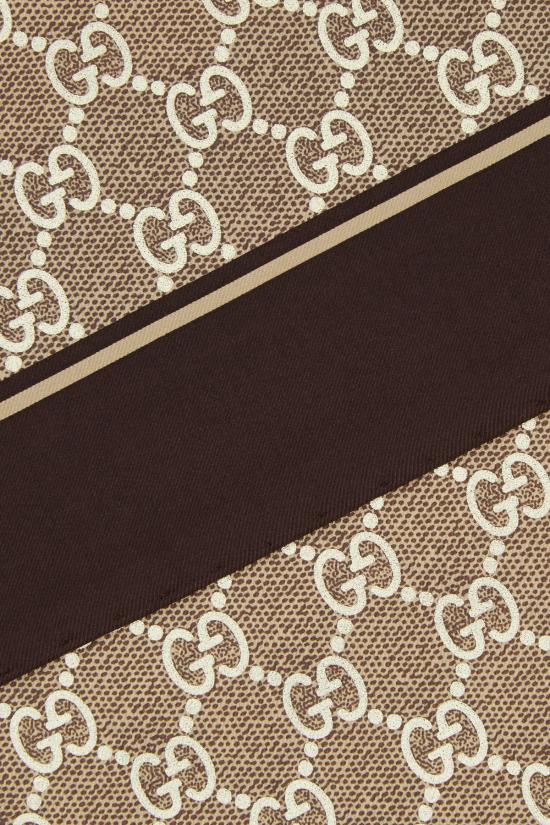 26FW 구찌 프린트 실크 까레 8122513G001 9865 BEIGE EBONY - GUCCI