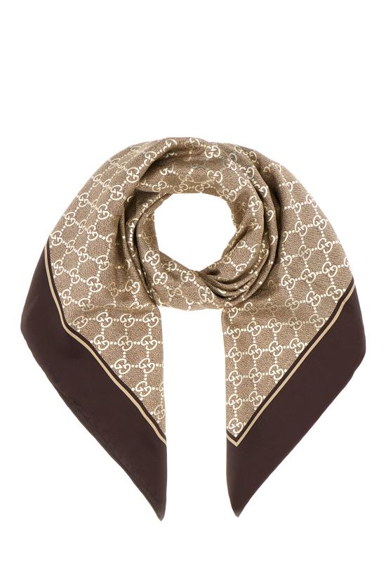 26FW 구찌 프린트 실크 까레 8122513G001 9865 BEIGE EBONY