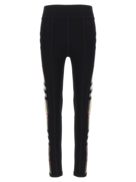 25FW 버버리 체크 트리밍 스트레치 저지 레깅스 8072124BLACK Black