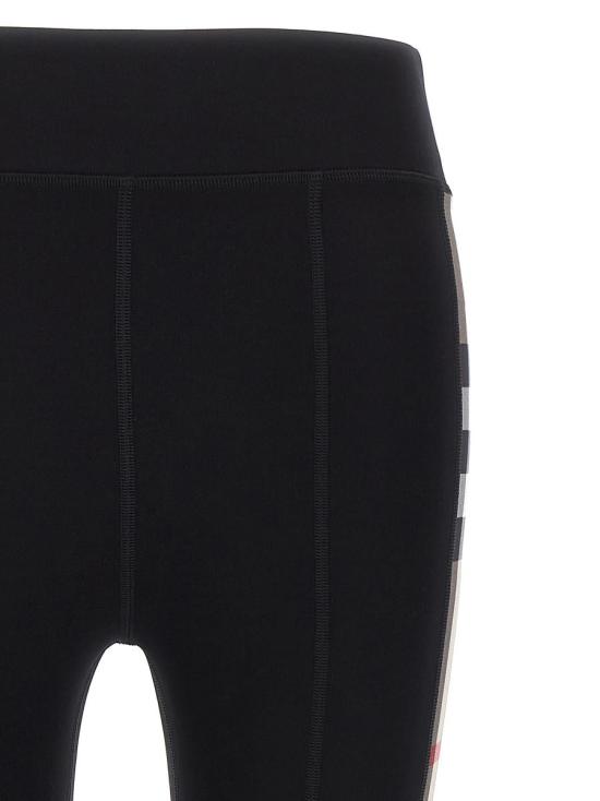 25FW 버버리 체크 트리밍 스트레치 저지 레깅스 8072124BLACK Black - BURBERRY