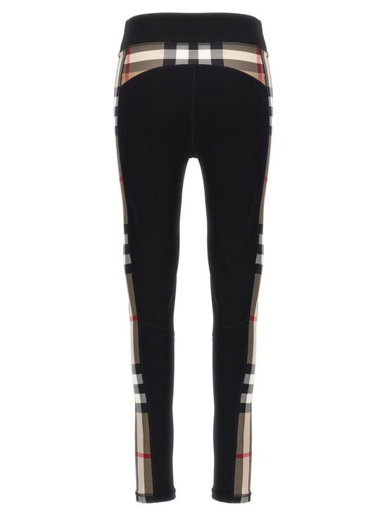 25FW 버버리 체크 트리밍 스트레치 저지 레깅스 8072124BLACK Black - BURBERRY