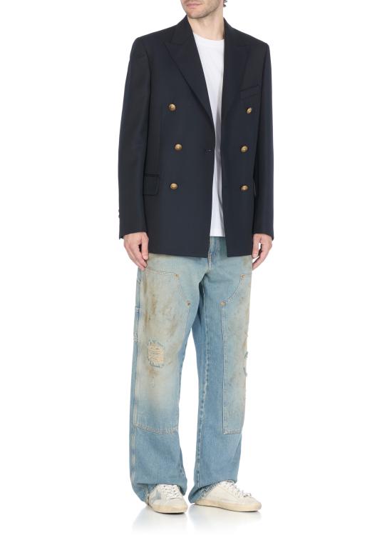 25FW 골든구스 코트 GMP00835 P000619 50486 GOLDEN MS DOUBLE Blue - GOLDEN GOOSE