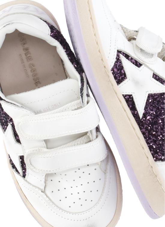 25FW [키즈] 골든구스 스니커즈 GJF00501 F007446 45327 BALLSTAR STRAP GLITTER Purple - GOLDEN GOOSE