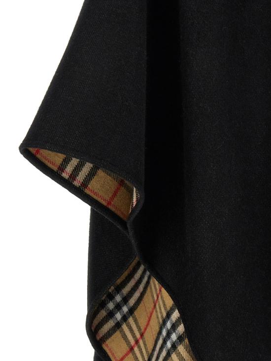 25FW 버버리 체크 울 리버시블 케이프 8077897BLACK - BURBERRY