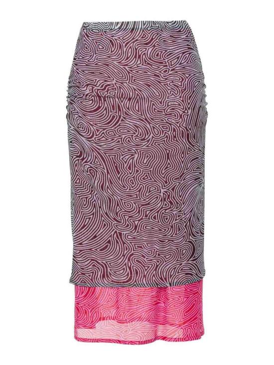  드리스 반 노튼 미디 스커트 2410111328622 Brown