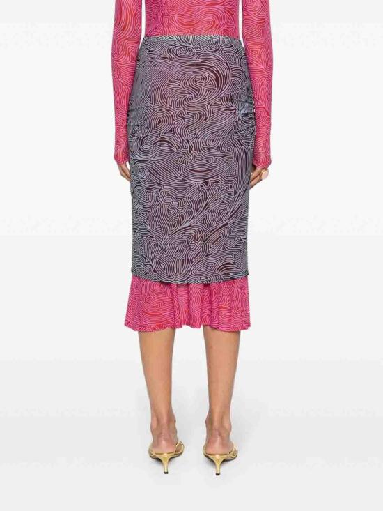  드리스 반 노튼 미디 스커트 2410111328622 Brown - DRIES VAN NOTEN