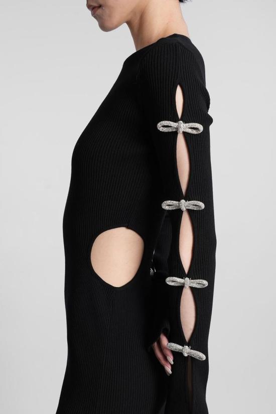 25FW 마흐앤마흐 롱 원피스 422747 PF25 KD101 KNT Black - MACH&MACH