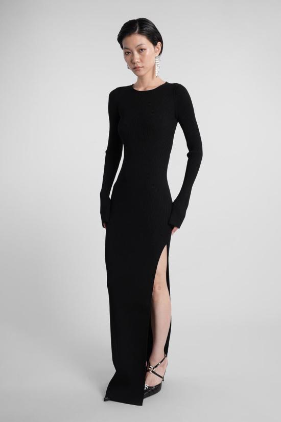 25FW 마흐앤마흐 롱 원피스 422750 PF25 KD150 KNT Black - MACH&MACH