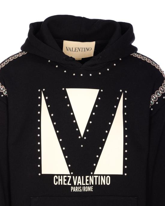 25FW 발렌티노 가라바니 후드 티셔츠 MF28NB1J0NO Black - VALENTINO GARAVANI