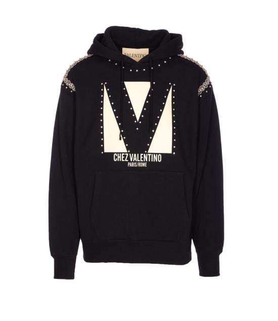 25FW 발렌티노 가라바니 후드 티셔츠 MF28NB1J0NO Black