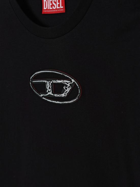 25FW [키즈] 디젤 티셔츠 J02471KYAUN K900 Black - DIESEL