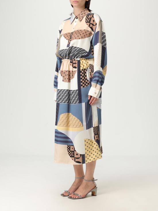 25FW 펜디 롱 원피스 FDD374AUQM F1SAT Blue - FENDI