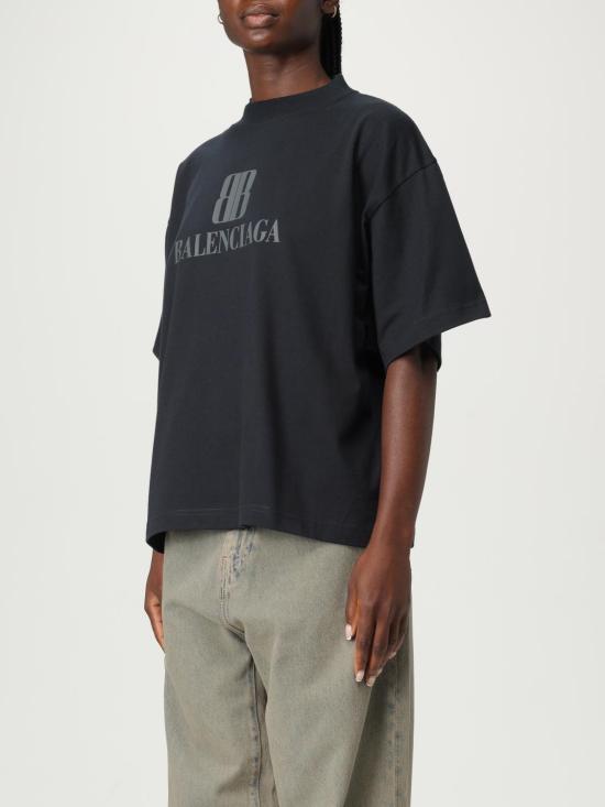 25FW 발렌시아가 반팔 티셔츠 818431TSVU4 1083 Black - BALENCIAGA