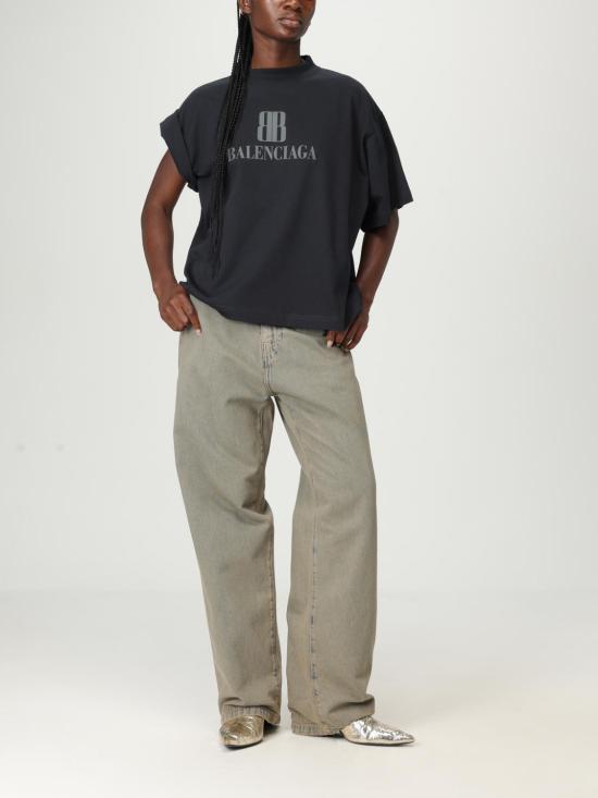 25FW 발렌시아가 반팔 티셔츠 818431TSVU4 1083 Black - BALENCIAGA