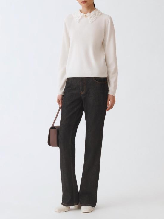 25FW 파비아나 필리피 마크라메 레이스 플래티넘 스웨터 MAD215F048L590 25 Natural - FABIANA FILIPPI