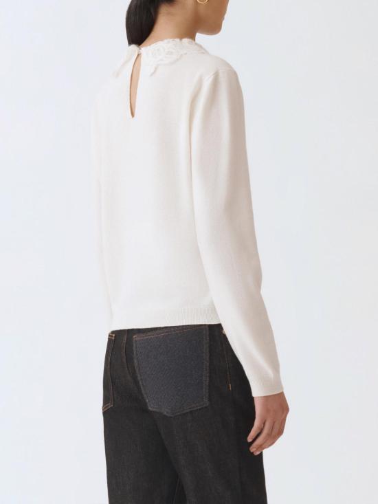 25FW 파비아나 필리피 마크라메 레이스 플래티넘 스웨터 MAD215F048L590 25 Natural - FABIANA FILIPPI