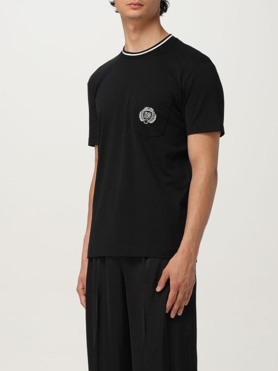25FW 돌체앤가바나 반팔 티셔츠 G8RA2ZFU7EQ N0000 Black - DOLCE & GABBANA