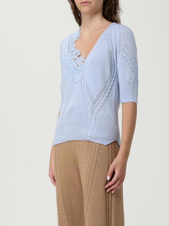 25FW 에르마노 설비노 스웨터 D474L503APNJG 63922 Gnawed Blue - ERMANNO SCERVINO