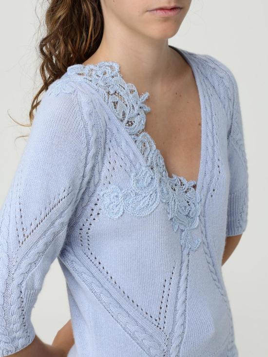 25FW 에르마노 설비노 스웨터 D474L503APNJG 63922 Gnawed Blue - ERMANNO SCERVINO