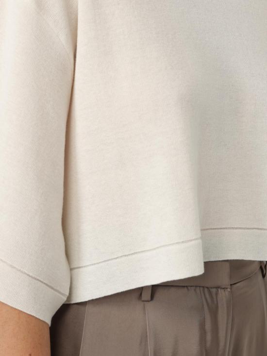 25FW 알라이아 반팔 티셔츠 AA9H1232K083B 000 White - ALAIA