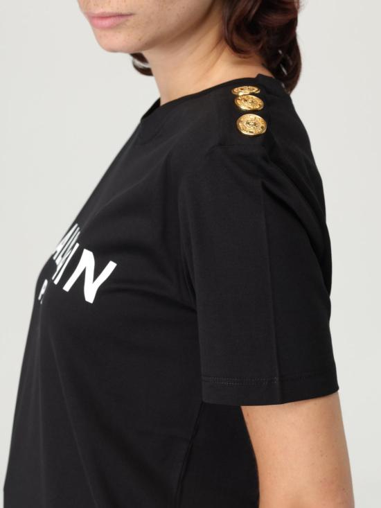 25FW 발망 반팔 티셔츠 BF1EF005BB02 EAB Black - BALMAIN