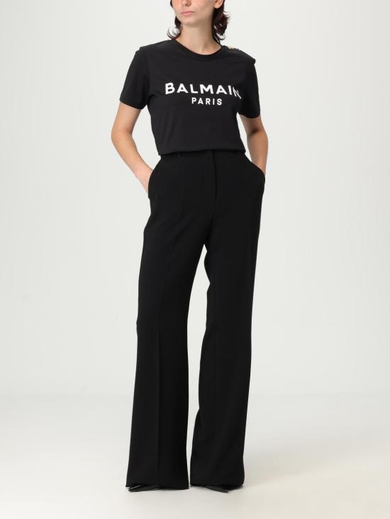 25FW 발망 반팔 티셔츠 BF1EF005BB02 EAB Black - BALMAIN