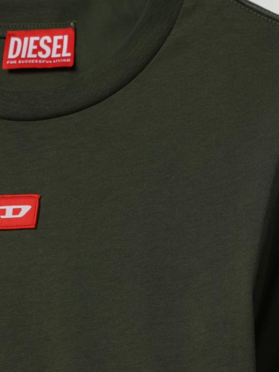 25FW [키즈] 디젤 티셔츠 J025010GRAI K513 Green - DIESEL