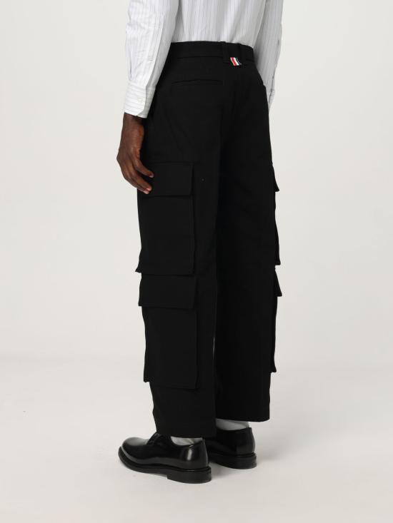 25FW 톰브라운 스트레이트 팬츠 MTU343U07738 001 Black - THOM BROWNE