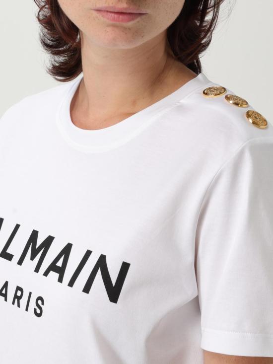 25FW 발망 반팔 티셔츠 BF1EF005BB02 GAB White - BALMAIN