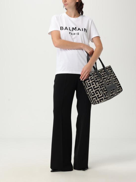 25FW 발망 반팔 티셔츠 BF1EF005BB02 GAB White - BALMAIN