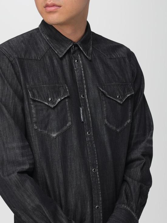 25FW 디스퀘어드2 긴팔 셔츠 S74DM0936S30826 900 Black - DSQUARED2