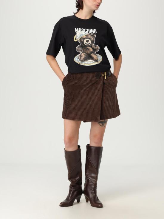 25FW 모스키노 반팔 티셔츠 07245541 1555 Black - MOSCHINO