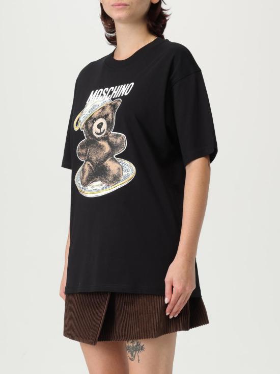 25FW 모스키노 반팔 티셔츠 07245541 1555 Black - MOSCHINO