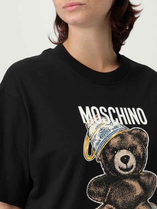 25FW 모스키노 반팔 티셔츠 07245541 1555 Black - MOSCHINO