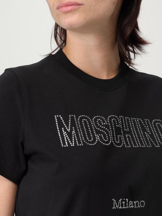 25FW 모스키노 반팔 티셔츠 07205541 1555 Black - MOSCHINO