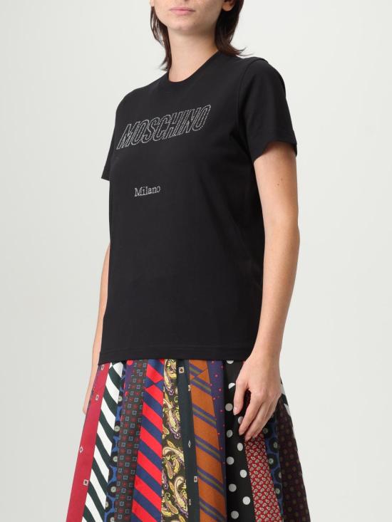 25FW 모스키노 반팔 티셔츠 07205541 1555 Black - MOSCHINO