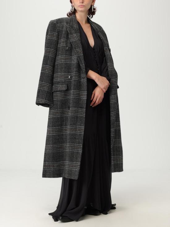 25FW 이자벨마랑에뚜왈 렉사나 롱 체크 울 코트 MA0285FAC3D02E 02GY Grey - ISABEL MARANT ETOILE