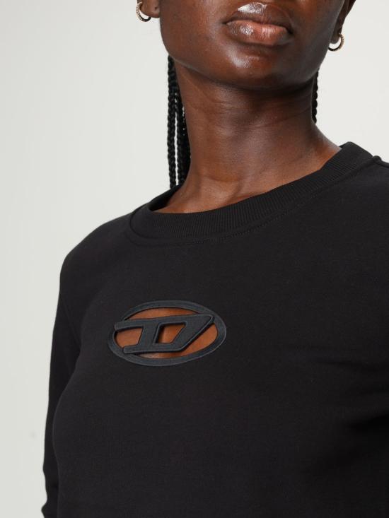 25FW 디젤 F 슬리미 Od 컷아웃 로고 크롭 스웨트셔츠 A099310GRAC 9XX Black - DIESEL