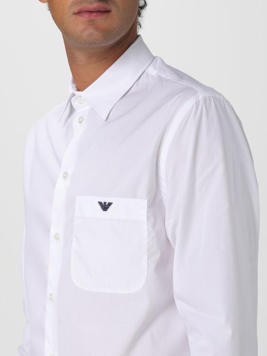25FW 엠포리오 아르마니 긴팔 셔츠 EM003893TE16991 U0002 White - EMPORIO ARMANI