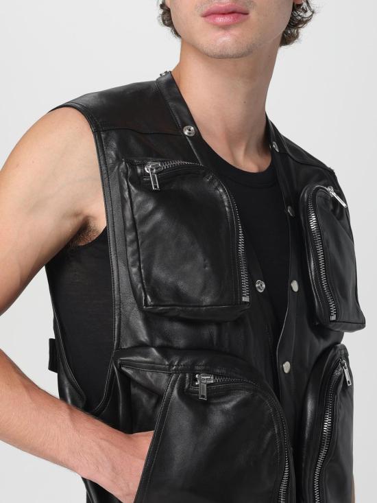 25FW 릭 오웬스 베스트 RU02E1767LBY 09 Black - RICK OWENS