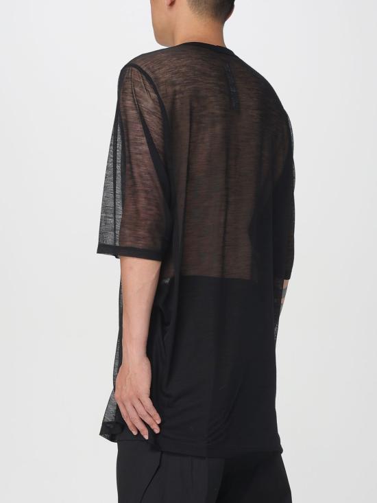 25FW 릭 오웬스 반팔 티셔츠 RU02E1274JWR 09 Black - RICK OWENS