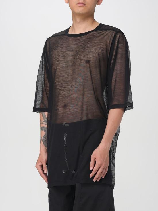 25FW 릭 오웬스 반팔 티셔츠 RU02E1274JWR 09 Black - RICK OWENS