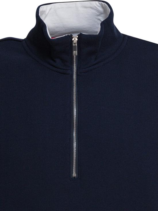 25FW 톰브라운 4바 저지 하프집 풀오버 MJT503A03037415 Blue - THOM BROWNE