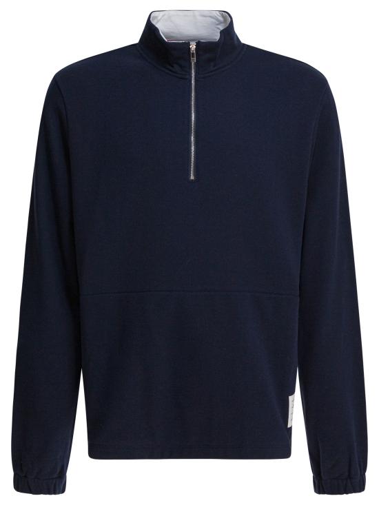 25FW 톰브라운 4바 저지 하프집 풀오버 MJT503A03037415 Blue