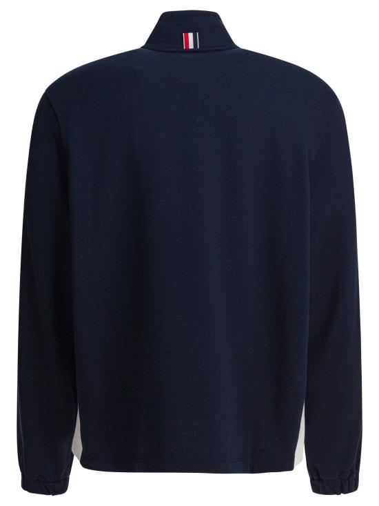 25FW 톰브라운 4바 저지 하프집 풀오버 MJT503A03037415 Blue - THOM BROWNE