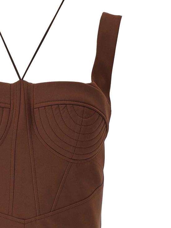 26SS 넨시 도자카 미디 스커트 NDSS25DR243BROWN Brown - NENSI DOJAKA