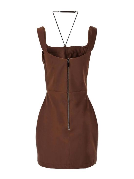 26SS 넨시 도자카 미디 스커트 NDSS25DR243BROWN Brown - NENSI DOJAKA