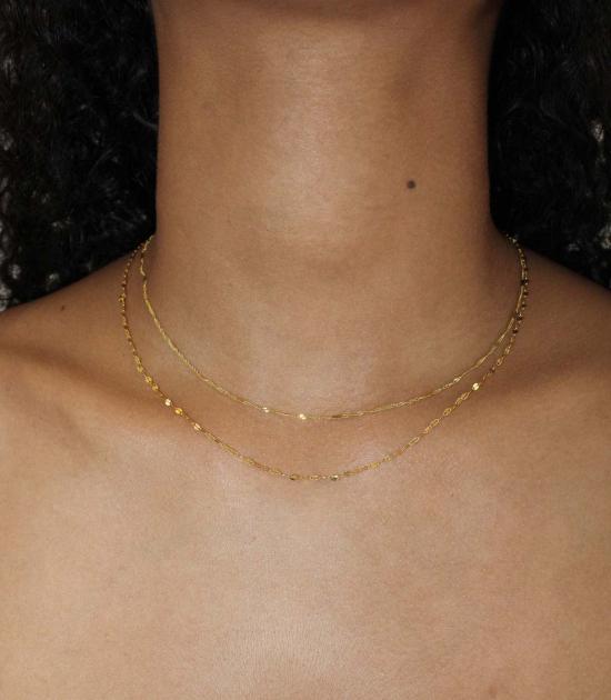  디어 네이버 목걸이/팬던트 미니 미러 체인 14k 골드 - DEAR NEIGHBOR