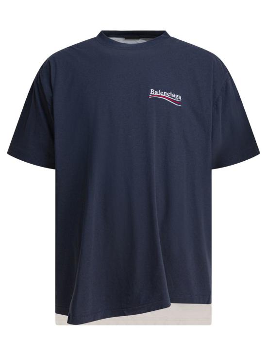 25FW 발렌시아가 백 더블 티셔츠  835512TSVU93903 BLUE